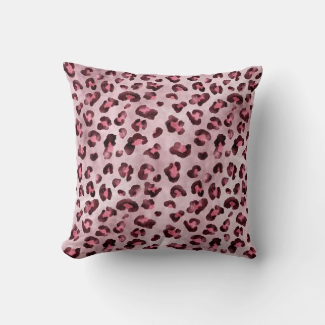 Coussin Impression artistique léopard rose texture de four (Recto)