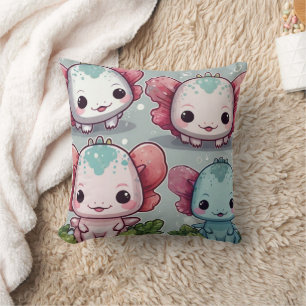 Coussin Impression Axolotale quatre mignons