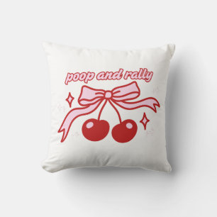 Coussin Impression Bébé Caca et Rallye   Cerise Rose Migno