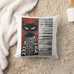 Coussin Impression bloc de chat stylisée