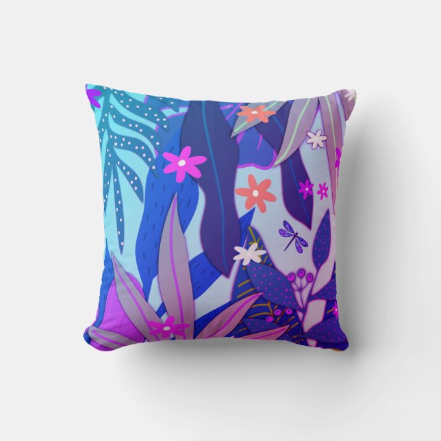 Coussin Impression botanique no 12 Miami (Recto)
