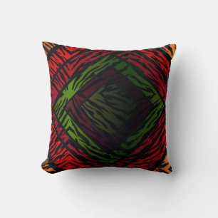 Coussin Impression d'animal de tigre arc-en-ciel géométriq