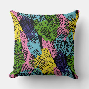 Coussin Impression d'animaux de safari pastel
