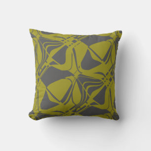 Coussin Impression d'art contemporain en oblique olive lum
