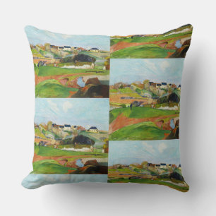 Coussin Impression d'art vintage de Gauguin, Paysage au Po