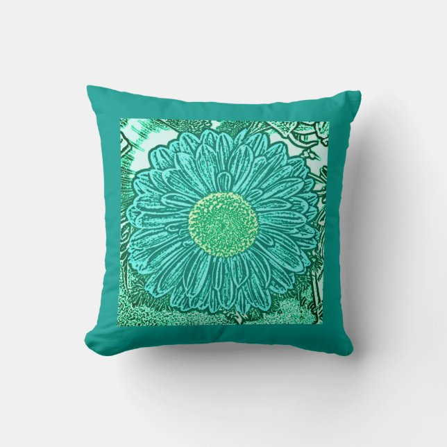 Coussin Impression de bloc de gérbera marguerite - nuances (Recto)