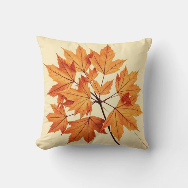 Coussin Impression de feuille d'érable d'automne : Feuilla (Recto)