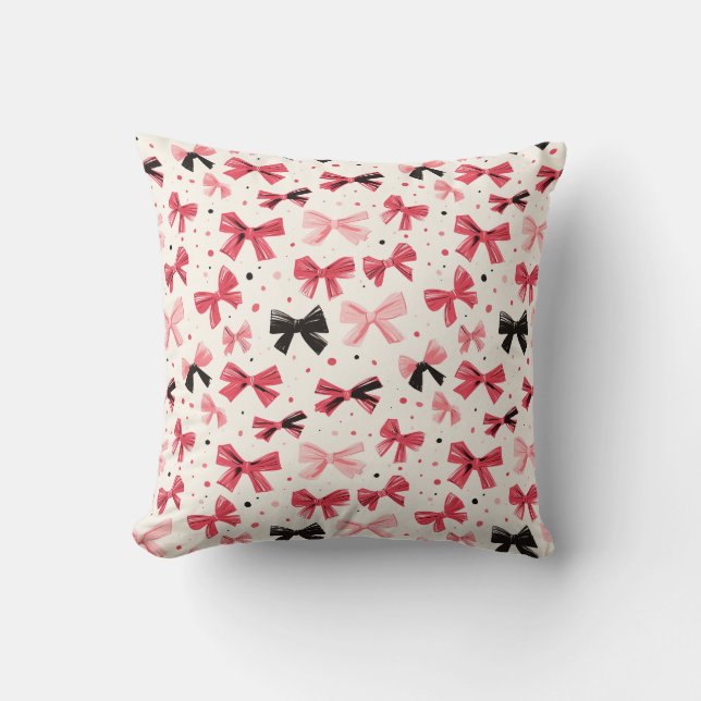 Coussin Impression de la corbeille rose et noire (Recto)