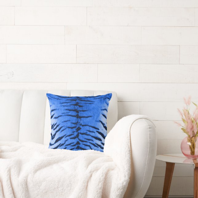 Coussin Impression de la peau de tigre bleu désert (Canapé)
