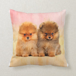 Coussin Impression de la petite marionnette de Poméranie