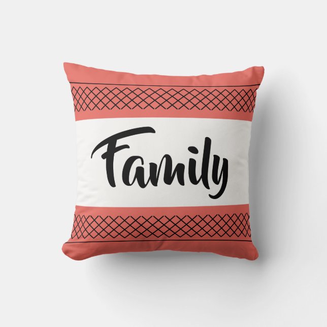 Coussin Impression de motif de famille Typographie élégant (Recto)