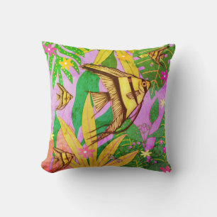 Coussin Impression de poisson ange #2 1974