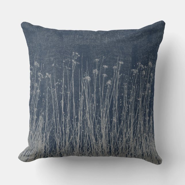 Coussin Impression de toile de jute graphique botanique gr (Recto)