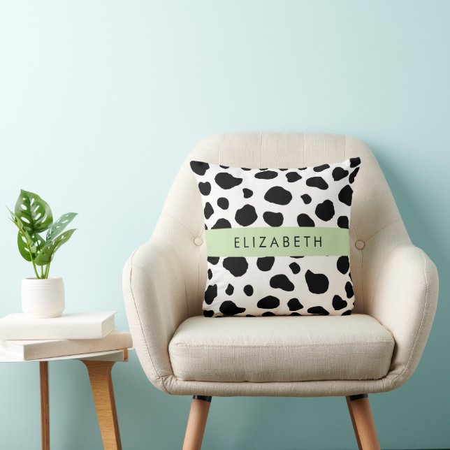 Coussin Impression De Vache, Spots De Vache, Noir Et Blanc (Chaise)