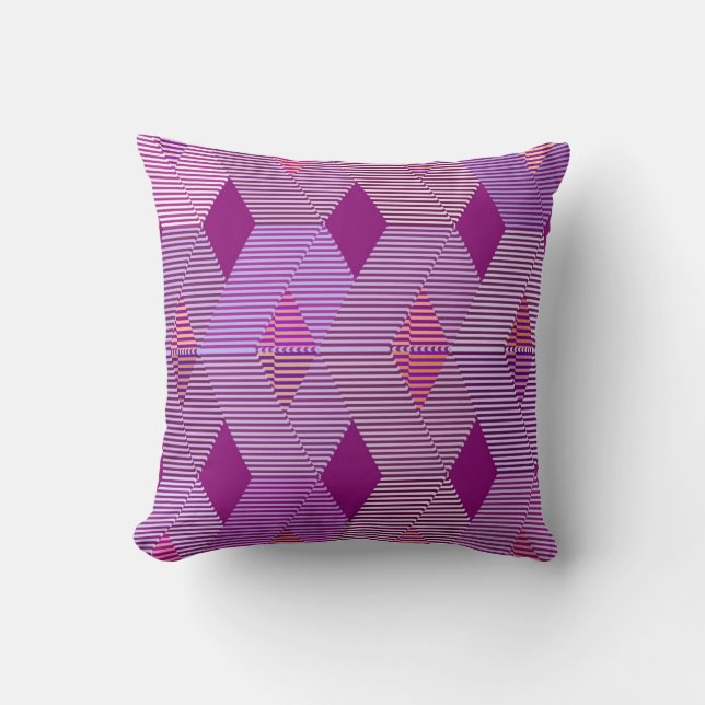 Coussin Impression Diamant Moderne Du Milieu Du Siècle, Vi (Recto)