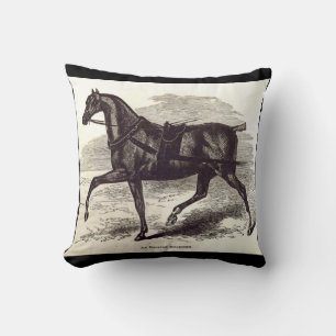 Coussin Impression du 19e siècle Cheval de cabriolet angla
