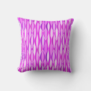 Coussin Impression du ruban du milieu du siècle - orchidée