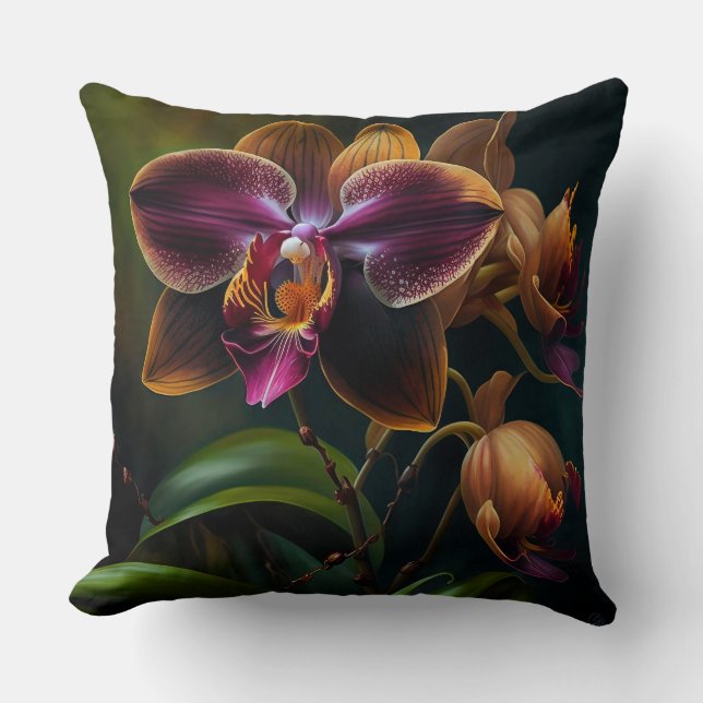 Coussin Impression exclusive Orchidées rares (Recto)