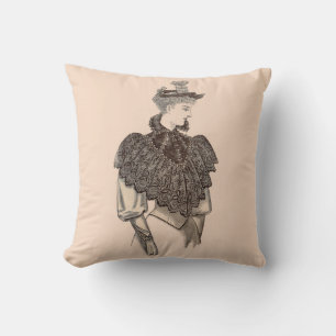 Coussin Impression féminine victorienne 1897