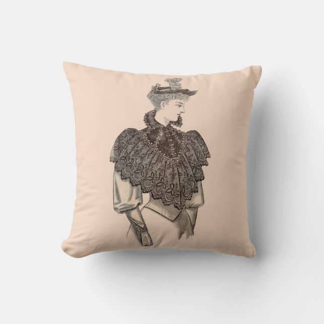 Coussin Impression féminine victorienne 1897 (Recto)