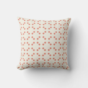 Coussin Impression géométrique blanche avec pois rouges