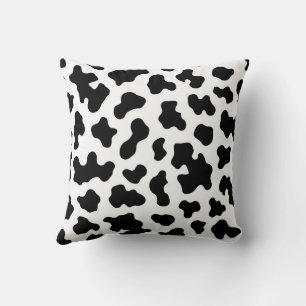 Coussin Impression vache cuir noir et blanc