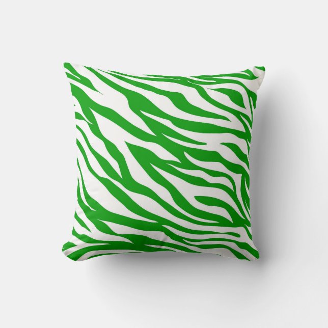 Coussin Impression verte Zebra (Recto)