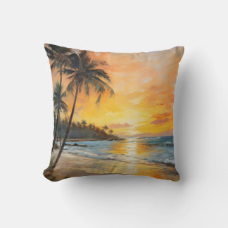 Coussin Impressionnisme français : Plage de coucher de sol
