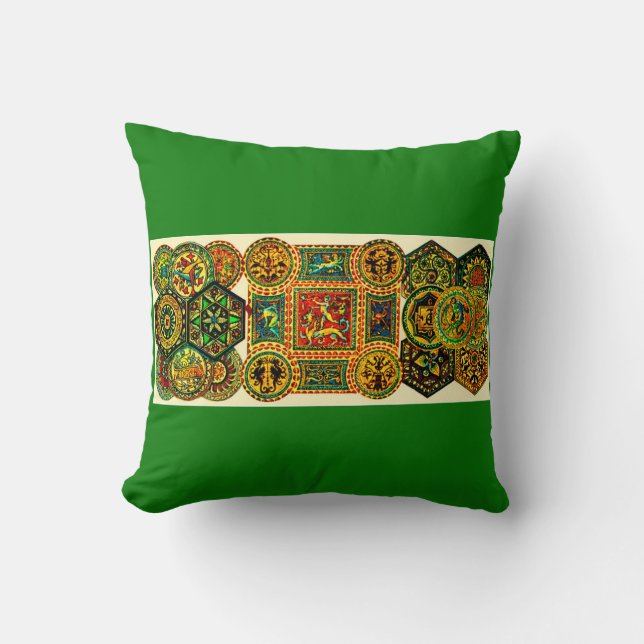 Coussin imprimé de motifs Renaissance italienne (Recto)