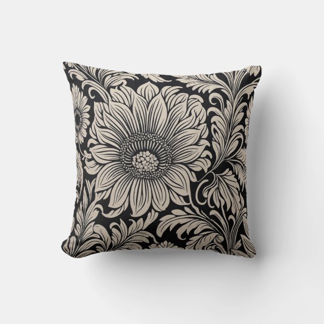 Coussin imprimé design de fleurs avec belle (Recto)