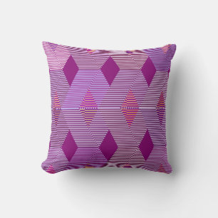 Coussin Imprimé diamant moderne du milieu du siècle, viole