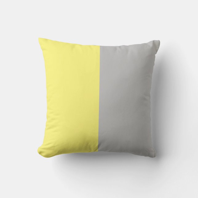 Coussin imprimé gris et jaune, (Recto)
