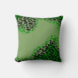 Coussin Imprimé léopard vert rétro et design moderne