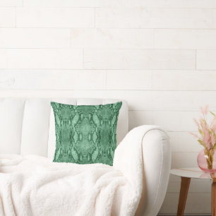 Coussin Imprimé peau de serpent vert clair