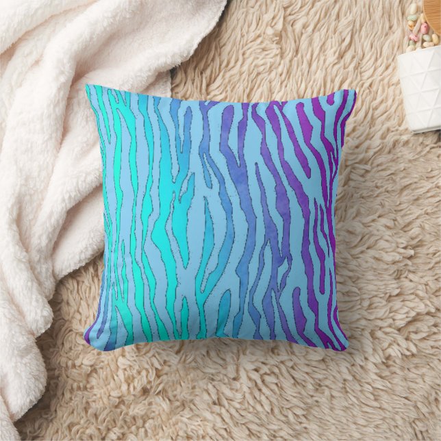 Coussin imprimé zèbre bleu et noir (Couverture)