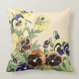 Coussin Imprimer le bloc de bois de fleurs de pansement