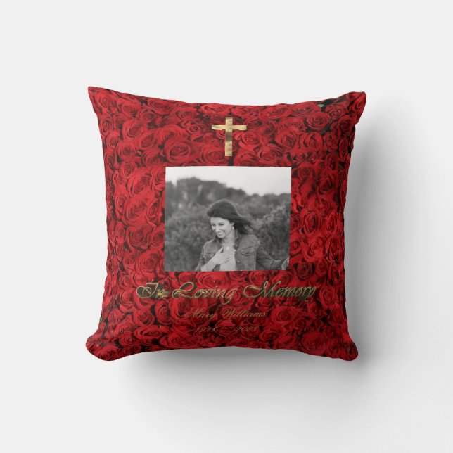 Coussin In Love Memory Cross Ajouter une photo Red Roses F (Recto)