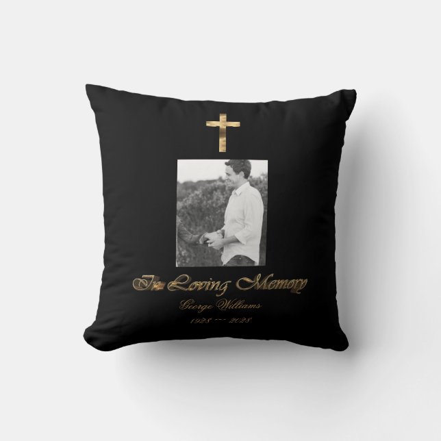 Coussin In Love Memory Religious Golden Cross Ajouter une  (Recto)