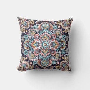 Coussin Indian Paisley : Motif ethnique mandala