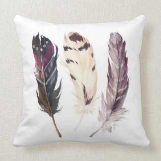 Coussin indigène d'aquarelle de plume