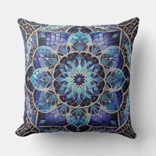 Coussin Indigo Mandala : Mosaïque profonde