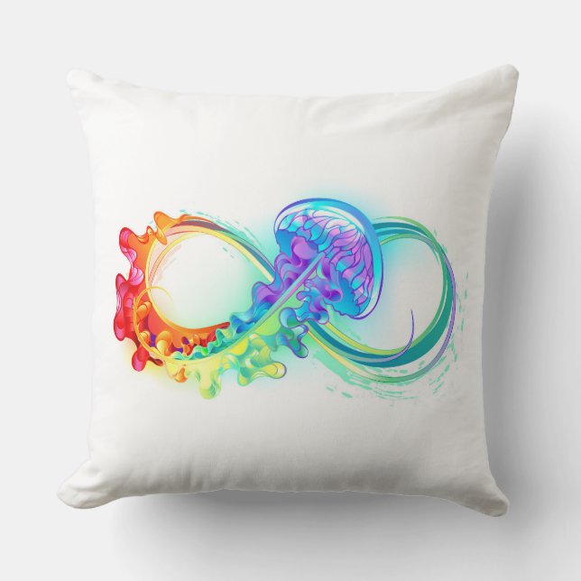 Coussin Infinity avec Rainbow Jellyfish (Recto)