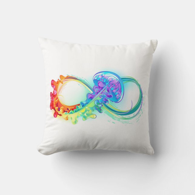 Coussin Infinity avec Rainbow Jellyfish (Recto)