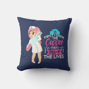 Coussin Infirmière drôle disant avec la grande aiguille