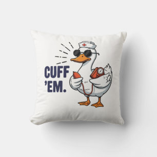 Coussin Infirmière drôle d'oie menottée Infirmière d'oie d