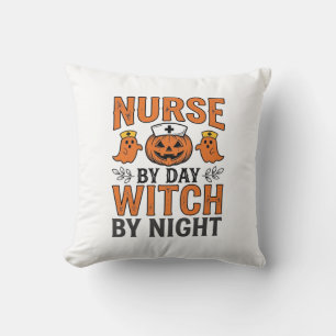 Coussin Infirmière Halloween Sorcière la nuit Vintage Shir