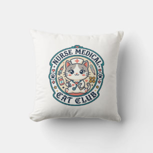 Coussin Infirmière médicale chat drôle conception amateur 