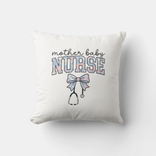 Coussin Infirmière Mère Bébé Chemise à nœud floral Design_