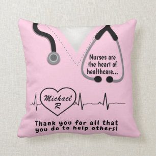 Coussin Infirmière personnalisée Merci Ajouter Nom Pilot