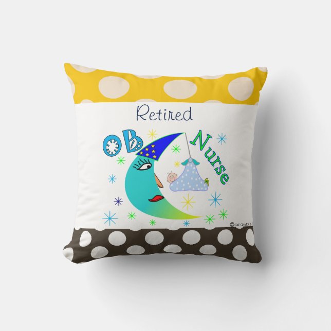 Coussin Infirmière retraitée d'OB (Recto)